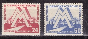 ГДР, 1951, Лейпцигская ярмарка, 2 марки 44 Евро **